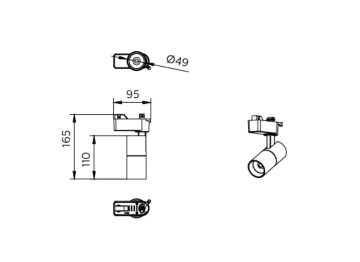Dimension Drawing (without table) - ST033T G2 LED5/940 7W I WB BK GM