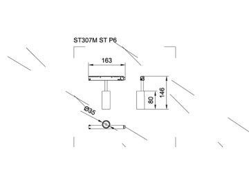 Dimension Drawing (without table) - ST298M Spotlight 6W 930 40D