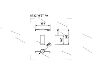 Dimension Drawing (without table) - ST298M Spotlight 9W 940 40D