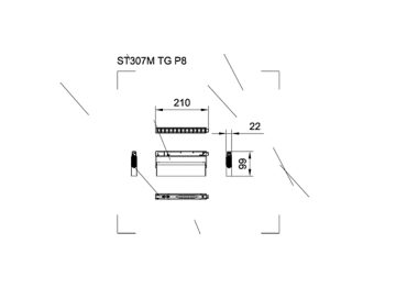 Dimension Drawing (without table) - ST298M Tiltable Grid 8W 930 30D