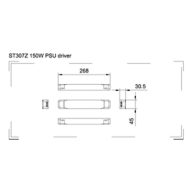 Dimension Drawing (without table) - ST298Z In Driver 150W 48V 220-240V TW