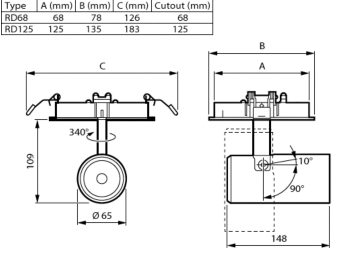 Dimension Drawing (without table) - ST332B 12S/PC930 PSU-E HNB BK482 125