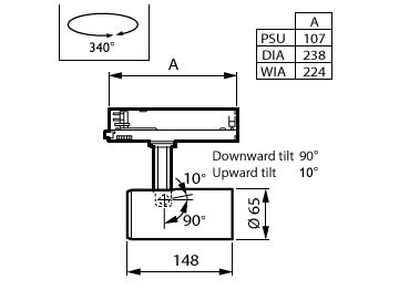 Dimension Drawing (without table) - ST332T 17S/PW940 DIA HWB FG GR482