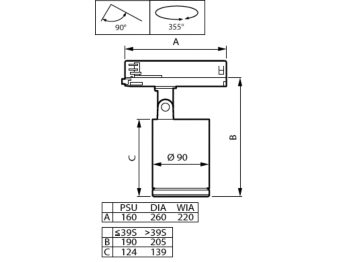 Dimension Drawing (without table) - ST771T 27S/830 PSU WB BK