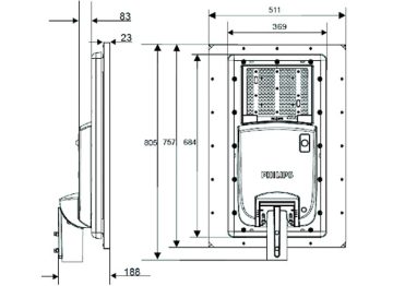 Dimension Drawing (without table) - BRP710 LED30 NW 60MO PDIM30 BLE SOLAR EX