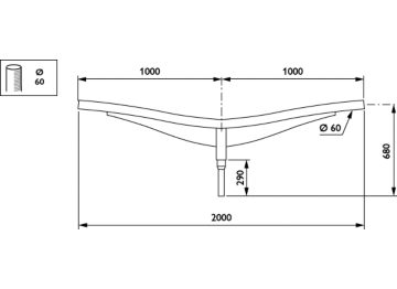   - 1000 mm - 60 mm - 5° - RAL color - 