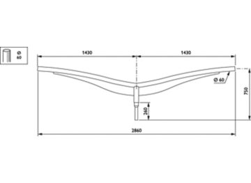   - 1400 mm - 60 mm - 4° - RAL color - 