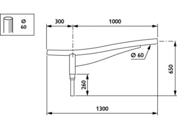   - 1000 mm - 60 mm - 5° - RAL color - 