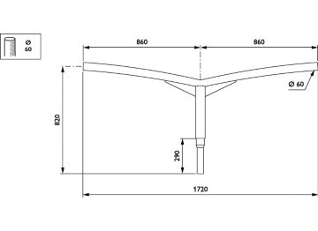  - 900 mm - 60 mm - 5° - RAL color - 