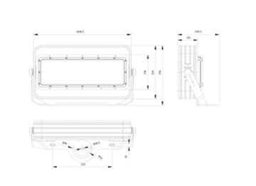 Dimension Drawing (without table) - BVP571 LED663/957 600W S2 R0BV