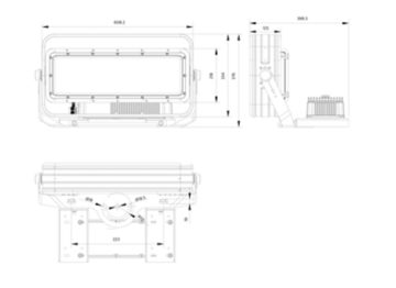 Dimension Drawing (without table) - BVP581 LED832/757 600W A35NB R5HB