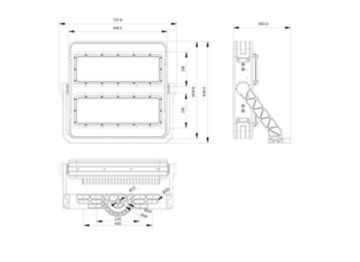Dimension Drawing (without table) - BVP582 LED1663/757 1200W A35NB R5BV