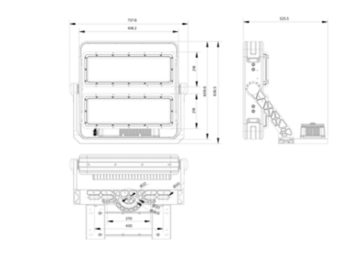 Dimension Drawing (without table) - BVP582 LED1663/757 1200W A35NB R5HB