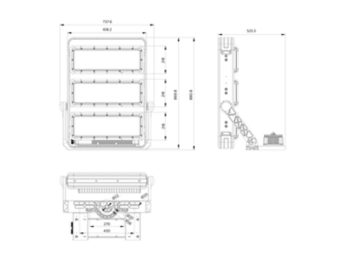Dimension Drawing (without table) - BVP583 LED2495/757 1800W A35NB R5HB
