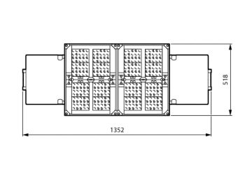 Dimension Drawing (without table) - BGP248 LED1200-1P/740 PSD DM11P DGR C5M