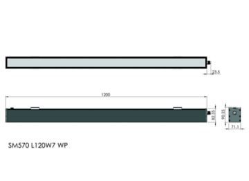 Dimension Drawing (without table) - SM570P LED40/840 L120W7 SD PSU WH WP