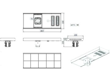 Dimension Drawing (without table) - BRP010 LED90/757 Solar AIO