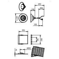 Dimension Drawing (without table) - BY010P LED16/740 Solar