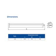 Dimension Drawing (without table) - BN100C LED40S-6500 PSU L120 GR