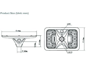 Dimension Drawing (without table) - BPP750 LED54 WW AIO solar post top