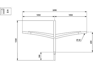  1000 mm - 60 mm - RAL color