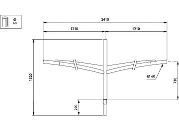  1200 mm - 60 mm - RAL color