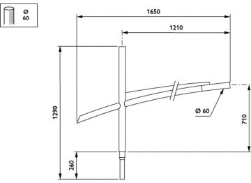  1200 mm - 60 mm - RAL color