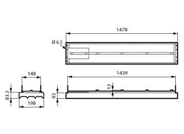 Dimension Drawing (without table) - BPS375 110S/840 PSD W20L148 DA35-FR