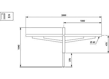   - 1000 mm - 60 mm - 0° - RAL color - 