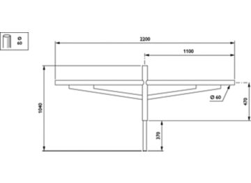   - 1100 mm - 60 mm - 0° - RAL color - 
