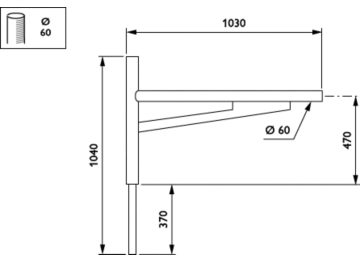   - 1000 mm - 60 mm - 0° - RAL color - 