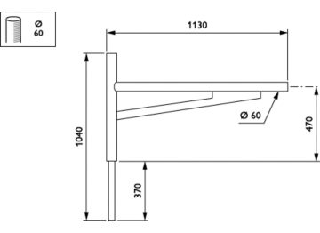   - 1100 mm - 60 mm - 0° - RAL color - 