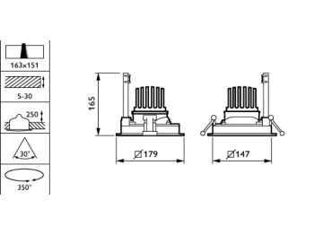  StoreFlux gen3 - PremiumWhite with CRI ≥90, and color temperature 3000K - Power supply unit - Beam angle 24° - Safety class II - White RAL 9003