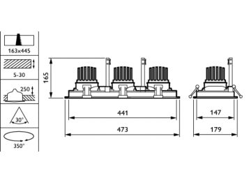 Dimension Drawing (without table) - GD623B 27S/830 PSU-E WB WH