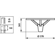 Dimension Drawing (without table) - BPP008 LED-MP 740 PSU I GR 60P