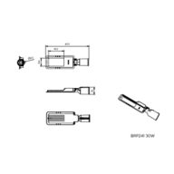 Dimension Drawing (without table) - BRP241 LED40/WW 30W DM0 PSU GC