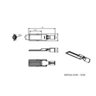 Dimension Drawing (without table) - BRP242 LED67/WW 50W DM0 PSU