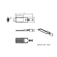 Dimension Drawing (without table) - BRP243 LED112/NW 80W DM0 PSU
