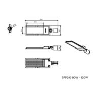 Dimension Drawing (without table) - BRP244 LED140/NW 100W DM0 PSU