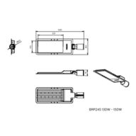 Dimension Drawing (without table) - BRP245 LED202/WW 150W DM0 PSU