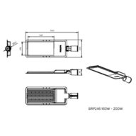Dimension Drawing (without table) - BRP246 LED252/NW 180W DM0 PSU GC