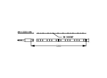 Dimension Drawing (without table) - LS155 LED6 6W 840 5M 24V LA