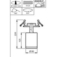 Dimension Drawing (without table) - ST770B LED39S/930 PSU-E OVL-H WH