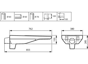 Dimension Drawing (without table) - VGP724 LED30/740 HY-BLE DM10 DGR 60P