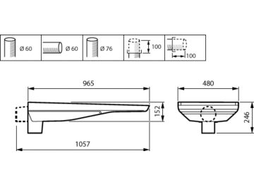 Dimension Drawing (without table) - VGP726 LED60/740 OG-BLE DM10 III DGR 30A