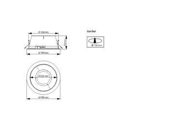Dimension Drawing (without table) - TCGSRR 150 20S/830 C PSU-E WH