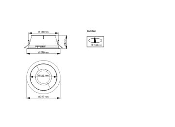 Dimension Drawing (without table) - TCGSRR 180 20S/840 C PSU-E WH