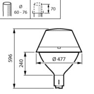 Dimension Drawing (without table) - BDP277 LED35-4S-730 II DW50 DGR D9 62P