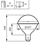 Dimension Drawing (without table) - BDP278 LED35-4S-740- DM10 DGR D9 62P