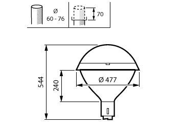 Dimension Drawing (without table) - BDP278 LED35-4S-740- DM10 DGR D9 62P